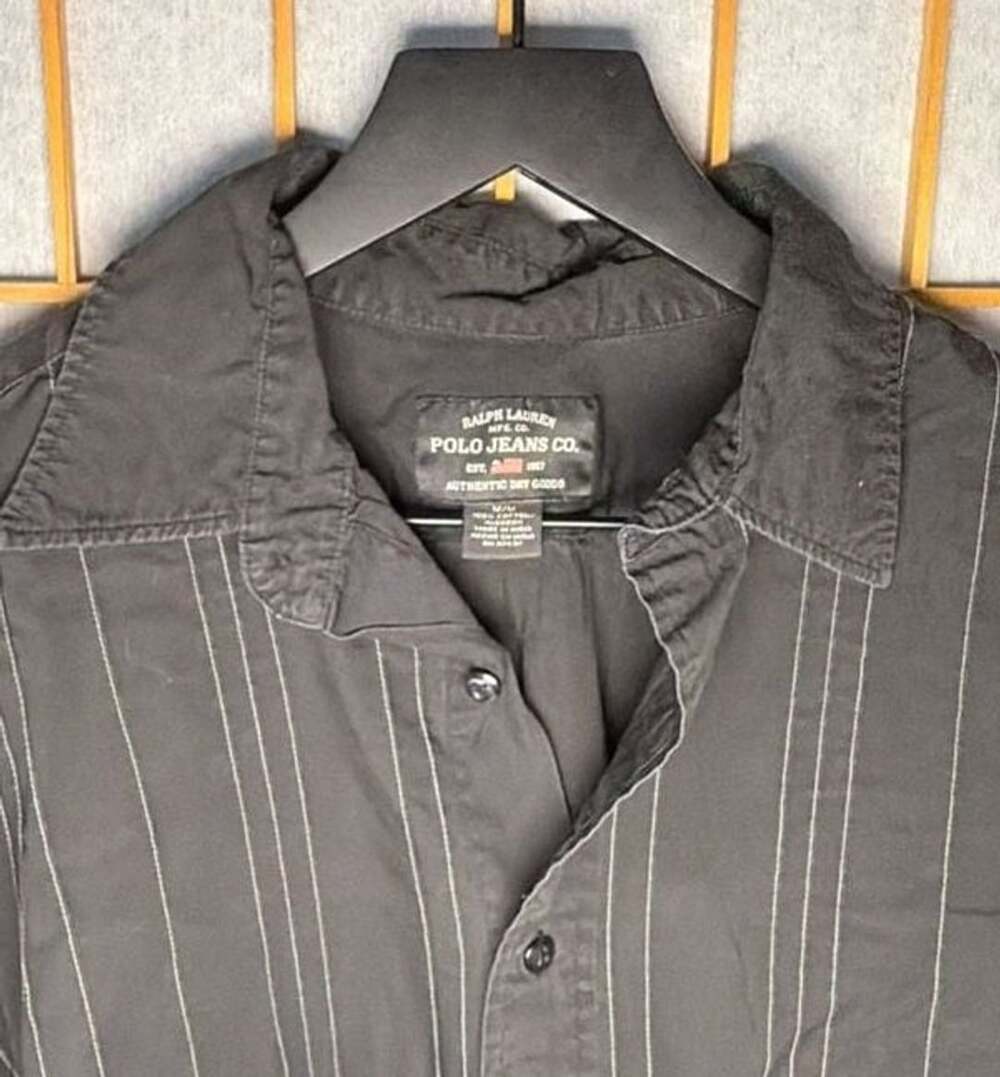 Polo Jeans Co. Ralph Lauren Long Sleeve Button Up Shirt Size M Black